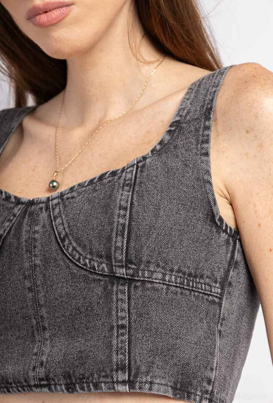 Grey denim top