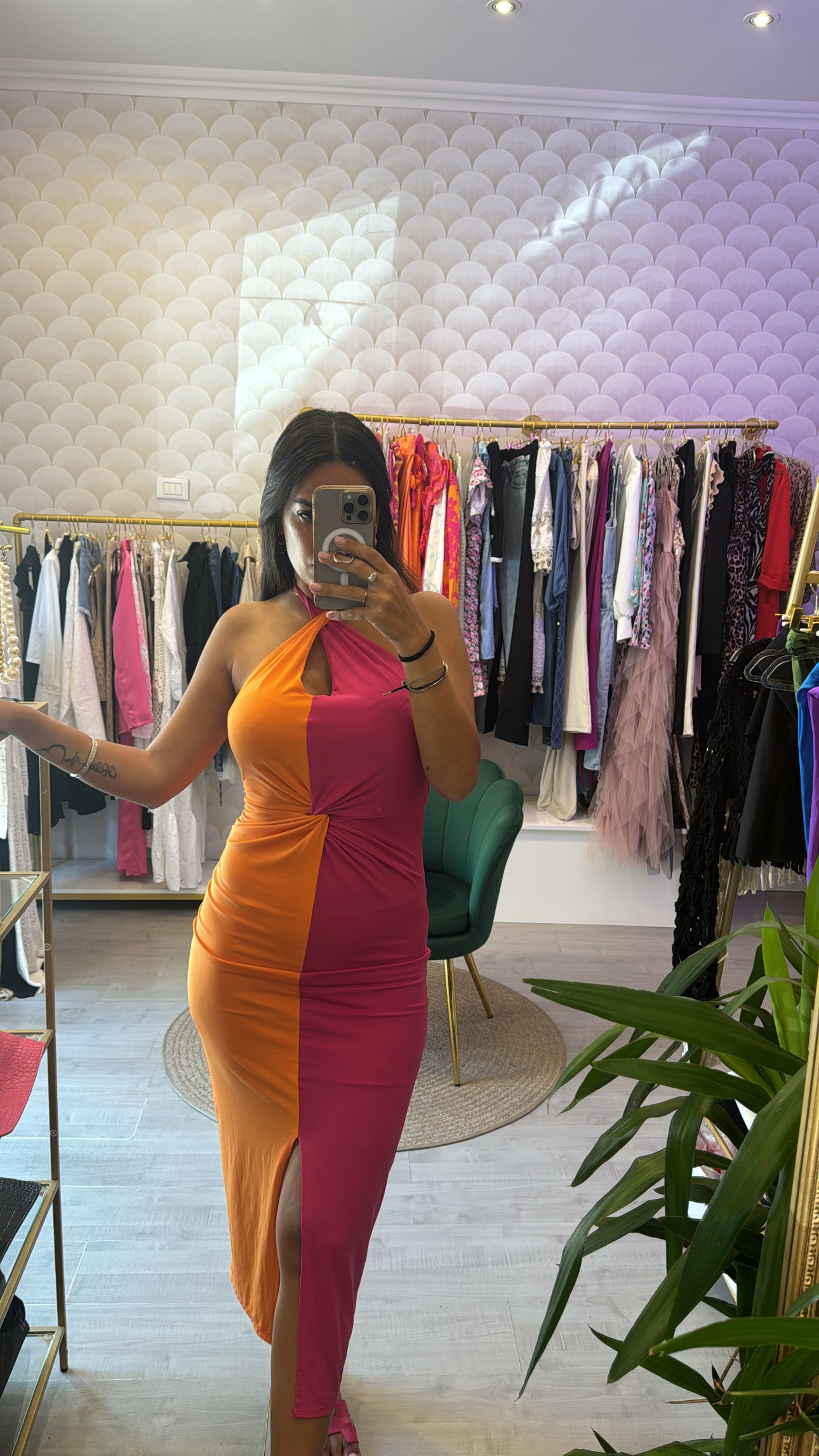 Peach dress